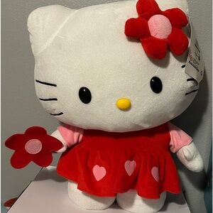Hello Kitty Greeter Plush Valentine’s Day 2014 Sanrio Holding Red Flower new